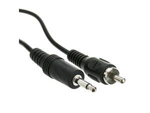 Cable Wholesale 3.5mm Mono Male to RCA Male Cable, 6 foot - Black Cable Wholesale 3.5mm Mono Male to RCA Male Cable, 6 foot - Black