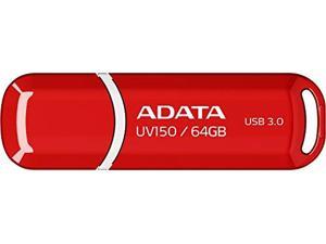 adata uv150 64gb usb 3.0 snapon cap flash drive, red auv15064grrd