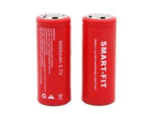 Smart-fit 2 Pack 26650 Battery Li-ion 5000mAh 3.7v Rechargeable Batteries Smart-fit 2 Pack 26650 Battery Li-ion 5000mAh 3.7v Rechargeable Batteries