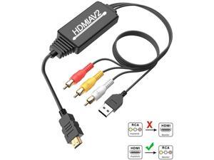 HDMI to RCA, HDMI to RCA Converter Adapter, 1080P HDMI to AV 3RCA CVBs Composite Video Audio Supports NTSC for PC, Laptop, HDTV, DVD, VHC VCR HDMI to RCA, HDMI to RCA Converter Adapter, 1080P HDMI to AV 3RCA CVBs Composite Video Audio Supports NTSC for PC, Laptop, HDTV, DVD, VHC VCR