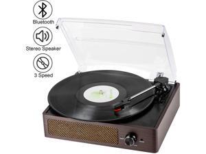 Bluetooth Record Player Belt-Driven 3-Speed Turntable, Vintage Vinyl Record Players Built-in Stereo Speakers, with Headphone Jack/ Aux Input/ RCA Line Out Bluetooth Record Player Belt-Driven 3-Speed Turntable, Vintage Vinyl Record Players Built-in Stereo Speakers, with Headphone Jack/ Aux Input/ RCA Line Out
