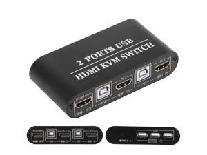 4K HDMI KVM Switch 2 Port Box Keyboard Mouse Switcher Include 2 USB Type-B Cable Support 4k@30HZ 3D for Laptop PS4 Xbox one HDTV Monitor 4K HDMI KVM Switch 2 Port Box Keyboard Mouse Switcher Include 2 USB Type-B Cable Support 4k@30HZ 3D for Laptop PS4 Xbox one HDTV Monitor
