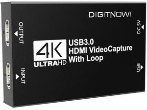 DIGITNOW 4K Video Capture Card with Loop Out, HDMI USB 3.0 Video Capture Device, Full HD 1080P for Live Streaming Broadcasting, Video Conference, Teaching, Gaming DIGITNOW 4K Video Capture Card with Loop Out, HDMI USB 3.0 Video Capture Device, Full HD 1080P for Live Streaming Broadcasting, Video Conference, Teaching, Gaming