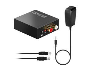 Digital to Analog Audio Converter 192KHz DAC Digital SPDIF Coaxial Optical Convert to L/R RCA, Toslink Optical to 3.5mm Jack Audio Adapter for PS4 HD DVD Home Cinema Systems