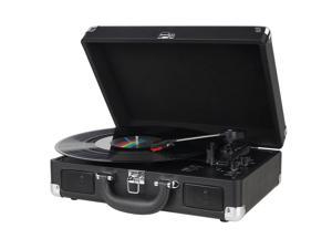 DIGITNOW Turntable Record Player 3 speeds with Built-in Stereo Speakers, Suitcase Design(Black)