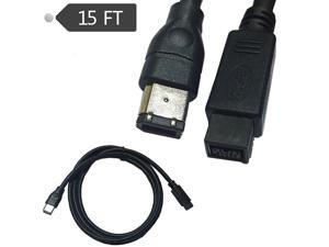 Black IEEE 1394 Firewire 800 to Firewire 400 Cable, 9 Pin/6 Pin Male / Male 4.5M Black IEEE 1394 Firewire 800 to Firewire 400 Cable, 9 Pin/6 Pin Male / Male 4.5M
