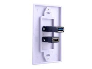 HDMI And USB 3.0 Wall Plate USB 3.0 + HDMI Outlet Mount Socket Face Plate Cover HDMI And USB 3.0 Wall Plate USB 3.0 + HDMI Outlet Mount Socket Face Plate Cover