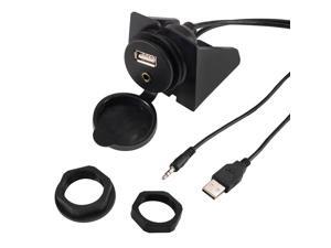 3.5mm USB 2.0 AUX Socket Extension Lead Panel Cable Car Dash Board Mount 2M 3.5mm USB 2.0 AUX Socket Extension Lead Panel Cable Car Dash Board Mount 2M