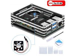 Raspberry Pi Acrylic Case With Cooling Fan Heatsinks For Raspberry Pi 4 Model B Raspberry Pi Acrylic Case With Cooling Fan Heatsinks For Raspberry Pi 4 Model B