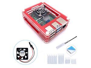 Raspberry Pi Acrylic Case With Cooling Fan Heatsinks For Raspberry Pi 4 Model B Raspberry Pi Acrylic Case With Cooling Fan Heatsinks For Raspberry Pi 4 Model B