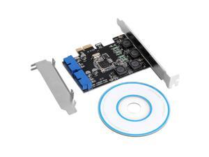 2 Port 19Pin USB 3.0 Card PCI-e to Internal 20Pin Ports Male PCI Express Adapter 2 Port 19Pin USB 3.0 Card PCI-e to Internal 20Pin Ports Male PCI Express Adapter