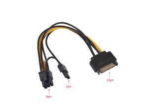 1pc Hard Drive Power Adapter Cable PCI-E Power Supply Cable 15-pin to 8(6+2) Pin Graphics Cable 1pc Hard Drive Power Adapter Cable PCI-E Power Supply Cable 15-pin to 8(6+2) Pin Graphics Cable