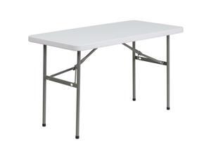 4-Foot Granite White Plastic Folding Table 4-Foot Granite White Plastic Folding Table