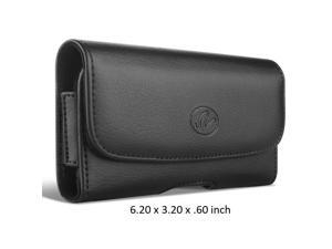 XL Leather Horizontal Belt Clip Case Holster Compatible with BLU Studio M HD Devices - (Fits With Otterbox Defender, Commuter, LifeProof Cover On It) XL Leather Horizontal Belt Clip Case Holster Compatible with BLU Studio M HD Devices - (Fits With Otterbox Defender, Commuter, LifeProof Cover On It)
