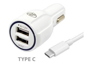 For Motorola Moto g7 power Dual Port Car Charger 4.3A+USB-C Power Cable White For Motorola Moto g7 power Dual Port Car Charger 4.3A+USB-C Power Cable White