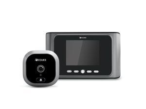 Greeter Digital Door Viewer & Doorbell by Eques - LCD Security Camera Monitor 165° Wide Angle Lens Video Record Photo Shooting - No APP - No PIR - Peephole Needed (Gray) Greeter Digital Door Viewer & Doorbell by Eques - LCD Security Camera Monitor 165° Wide Angle Lens Video Record Photo Shooting - No APP - No PIR - Peephole Needed (Gray)