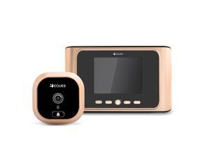 Greeter Digital Door Viewer & Doorbell by Eques - LCD Security Camera Monitor 165° Wide Angle Lens - Video Record Photo Shooting - No APP - No PIR - Peephole Needed (Gold Earth) Greeter Digital Door Viewer & Doorbell by Eques - LCD Security Camera Monitor 165° Wide Angle Lens - Video Record Photo Shooting - No APP - No PIR - Peephole Needed (Gold Earth)