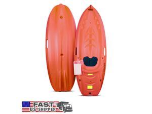 SeaFlo Beginner Kayak Kids Youth Paddle Lake Ocean Red Single Person 130lb Max SeaFlo Beginner Kayak Kids Youth Paddle Lake Ocean Red Single Person 130lb Max