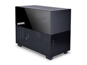 LIAN LI Q58 Black Color  SPCC / Aluminum / Tempered Glass  Mini Tower Computer Case , PCI4.0 Riser Card Cable Included ---Q58X4