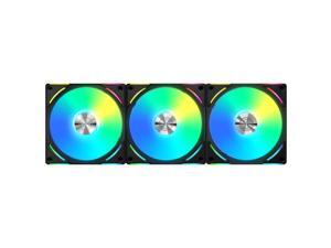 LIAN LI UNI Fan AL120 V2 RGB Black 3x 120mm Fan Pack with Controller - UF-AL120V2-3B