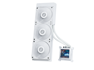 Lian Li Hydroshift 360 AIO- Pre-installed 3 x 28MM fans - Side-mounted coolant pathway - 2.88” LCD Screen - 480 × 480 Resolution - Captured screenshots or recorded videos Shift AIO -White (HSLCD36SW)