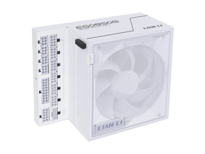 Lian Li EDGE850W Fully Modular Low-Noise ATX Power Supply - ATX 3.1 & PCIE 5.1 Compliant - Cybenetics Gold Efficiency - 12V-2x6 Cable - L-Shape Design - Without USB/Fan Hub - White (EG0850G.W)