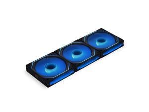 Lian Li UNI Fan SL-Infinity 120 - Triple Pack (Reverse Blade) ARGB Fan-Daisy-Chain Design-Infinity Mirror-Cable Management-Customizable Lighting Effects w/Controller- Black (12RSLIN3B)
