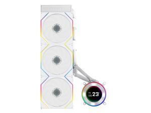 Lian Li Hydroshift II 360 TL RGB Liquid CPU Cooler - 360mm AIO - 3X 120 RGB Fans - 2.1 IPS LCD Screen - 3 Control Mode - Flexible Tubes Clamp - LGA 1851/1700, AMD AM5/AM4 - White (HS2LCD36TW)