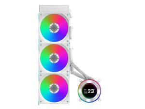 Lian Li Hydroshift II 360 CL RGB Liquid CPU Cooler - 360mm AIO - 3X 120 RGB Fans - 2.1 IPS LCD Screen - 3 Control Mode - Flexible Tubes Clamp - LGA 1851/1700, AMD AM5/AM4 - White (HS2LCD36RW)