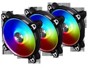 LIAN LI BORA DIGITAL Series RGB BR DIGITAL-3R B, 120mm Addressable RGB LED PWM Fan, 3 FANS Pack - Black Frame