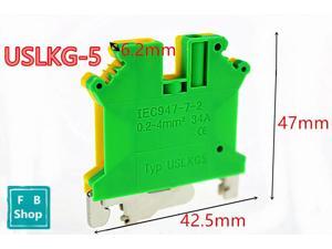 5pcs USLKG-5 yellow-green Pure copper earth terminal row double-color earthing terminal guide terminals grounding terminal 5pcs USLKG-5 yellow-green Pure copper earth terminal row double-color earthing terminal guide terminals grounding terminal