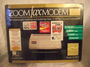 Zoom 36.6K Non-Upgradeable External Faxmodem for PC 2836-00-00 Zoom 36.6K Non-Upgradeable External Faxmodem for PC 2836-00-00