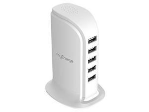 myCharge 5 Port USB Charging Station for Multiple Devices - 25W Desktop Tower Stand Family Hub Wall Charger for Apple iPhone, iPad, Watch & with Samsung Galaxy, Android Tablet, Cell Phone, Accessories myCharge 5 Port USB Charging Station for Multiple Devices - 25W Desktop Tower Stand Family Hub Wall Charger for Apple iPhone, iPad, Watch & with Samsung Galaxy, Android Tablet, Cell Phone, Accessories