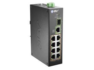 BV-Tech 10 Port PoE+ Industrial DIN Rail Switch (8 PoE+ Ports | Gigabit Ethernet & SFP Uplink) – 96W – 802.3at BV-Tech 10 Port PoE+ Industrial DIN Rail Switch (8 PoE+ Ports | Gigabit Ethernet & SFP Uplink) – 96W – 802.3at