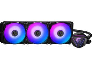 MSI MAG CORELIQUID 360R - AIO RGB CPU Liquid Cooler - Rotating Cap Design - 360mm Radiator - Triple 120mm RGB PWM Fans. MSI MAG CORELIQUID 360R - AIO RGB CPU Liquid Cooler - Rotating Cap Design - 360mm Radiator - Triple 120mm RGB PWM Fans.