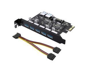 Tiergrade Superspeed 7 Ports PCI-E to USB 3.0 Expasion Card with 15-Pin SATA Power Connector - PCI Express(PCIe) Expansion Card USB Card for Desktop PC Support Windows 10/8.1/8/7/XP Tiergrade Superspeed 7 Ports PCI-E to USB 3.0 Expasion Card with 15-Pin SATA Power Connector - PCI Express(PCIe) Expansion Card USB Card for Desktop PC Support Windows 10/8.1/8/7/XP