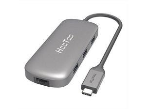 HooToo USB C Hub With Ethernet, HDMI, 100W Power Delivery, 3 USB ports USB C Network Adapter for MacBook Pro & Type C Windows Laptops - Gray HooToo USB C Hub With Ethernet, HDMI, 100W Power Delivery, 3 USB ports USB C Network Adapter for MacBook Pro & Type C Windows Laptops - Gray