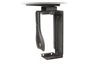 3M Under-desk CPU Holder, Width adjusts from 3.5" to 9.3" and height adjusts from 12.5" to 22.5" to fit most CPU's up to 50 lbs, 360° Swivel, Steel Construction, 17" Track, Black, (CS200MB)
