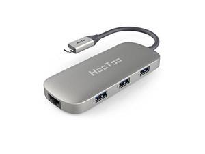 HooToo USB C Hub, 6-in-1 USB C Network Adapter with Gigabit Ethernet Port, 4K HDMI, 100W Power Delivery, 3 USB3.0 for MacBook & Type C Windows Laptops - Gray HooToo USB C Hub, 6-in-1 USB C Network Adapter with Gigabit Ethernet Port, 4K HDMI, 100W Power Delivery, 3 USB3.0 for MacBook & Type C Windows Laptops - Gray
