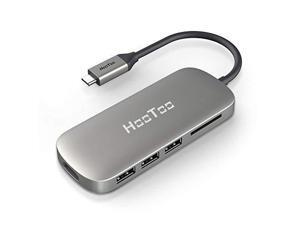 USB C Hub, HooToo USB C Adapter with 100W Type C Power Delivery, HDMI Output, Card Reader, 3 USB 3.0 Ports for 2018/2017/2016 MacBook Pro and Windows Type C Laptop - Gray USB C Hub, HooToo USB C Adapter with 100W Type C Power Delivery, HDMI Output, Card Reader, 3 USB 3.0 Ports for 2018/2017/2016 MacBook Pro and Windows Type C Laptop - Gray