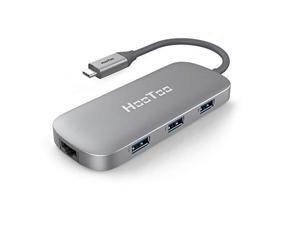 HooToo USB C Hub, 6-in-1 USB C Adapter with Ethernet, 4K HDMI, 100W Power Delivery, 3 USB 3.0 Ports for MacBook Pro & Google Chromebook & and More Type C Laptops - Space Grey HooToo USB C Hub, 6-in-1 USB C Adapter with Ethernet, 4K HDMI, 100W Power Delivery, 3 USB 3.0 Ports for MacBook Pro & Google Chromebook & and More Type C Laptops - Space Grey