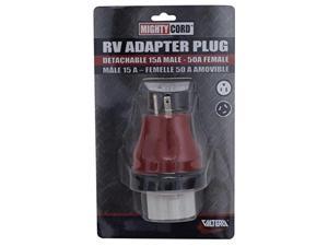 Power Cord Adapter Mighty Cord (Tm) Use To Adapt 15 Amp Power For Use With 50 Amp Trailers 15 Amp Male To 50 Amp Fema