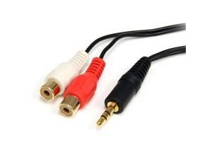 6 ft Stereo Audio Cable - 3.5mm Male to 2x RCA Female 6 ft Stereo Audio Cable - 3.5mm Male to 2x RCA Female