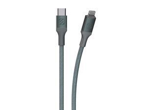 Scosche Ci4B8MG-SP Strikeline MFI Certified Sync Braided Charging Cable for Lightning and USB-C Devices, 8 Feet, Midnight Green Scosche Ci4B8MG-SP Strikeline MFI Certified Sync Braided Charging Cable for Lightning and USB-C Devices, 8 Feet, Midnight Green