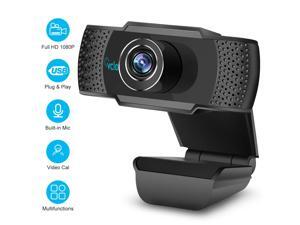 USB Computer Camera for Mac Xbox YouTube Skype OBS Webcam for Gaming Conferencing Laptop or Desktop Webcam Free-Driver Installation Fast Autofocus Black 1080P HD Webcam with Dual Microphones