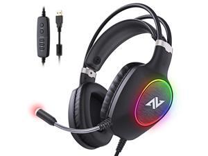 ABKONCORE Gaming Headset with Noise-canceling Microphone, Lightweight PS4 Headset with 50mm Speaker Driver, Cool RGB LED Light, Gaming Headphone with Pressure-Relieving Ear Cushion for PS4, PC, Laptop ABKONCORE Gaming Headset with Noise-canceling Microphone, Lightweight PS4 Headset with 50mm Speaker Driver, Cool RGB LED Light, Gaming Headphone with Pressure-Relieving Ear Cushion for PS4, PC, Laptop