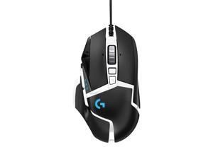 Logitech G502 Hero High Performance Gaming Mouse Special Edition, Hero 16K Sensor, 16 000 DPI, RGB, Adjustable Weights, 11 Programmable Buttons, On-Board Memory, PC/Mac - Black/White