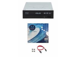 Asus 16X BW-16D1HT Internal Blu-ray Burner Drive Bundle with 1 Pack M-DISC BD, Cable Accessories and Mounting Screws (Supports BDXL and M-Disc, Retail Box)