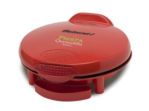 Elite Gourmet Mexican Taco Tuesday Quesadilla Maker, Easy-Slice 6-Wedge, Grilled Cheese, 11 Inch, Red