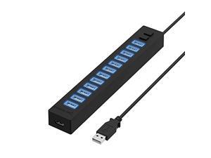 Sabrent 13 Port High Speed USB 2.0 Hub with Power Adapter and 2 Control Switches (HB-U14P) Sabrent 13 Port High Speed USB 2.0 Hub with Power Adapter and 2 Control Switches (HB-U14P)